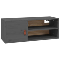 Wall Cabinet 80x30x30 cm Solid Wood Pine Grey 1