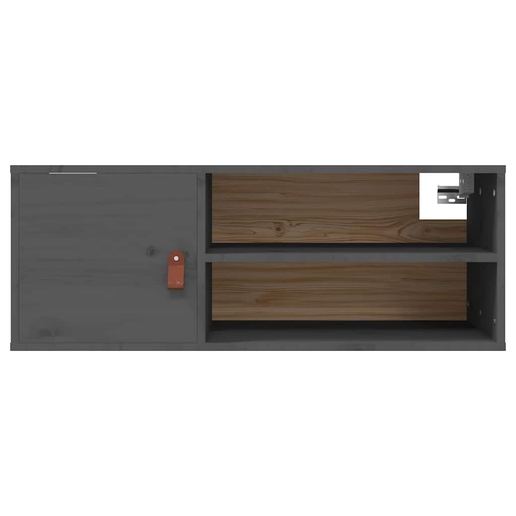 Wall Cabinet 80x30x30 cm Solid Wood Pine Grey 1
