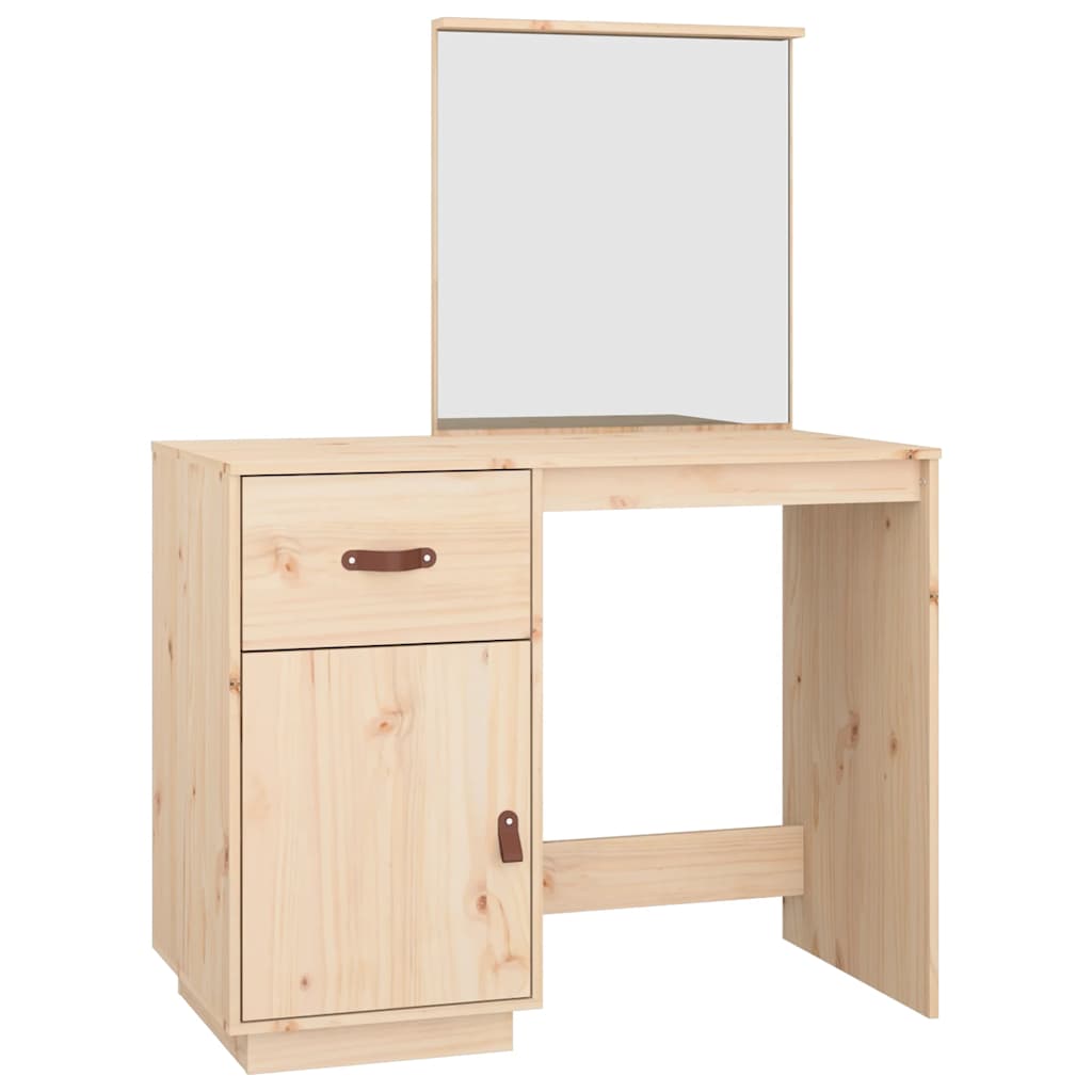 vidaXL Cosmetic Desk 95x50x134 cm Solid Wood Pine 2
