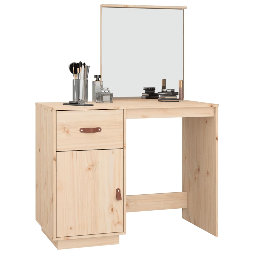 vidaXL Cosmetic Desk 95x50x134 cm Solid Wood Pine 4
