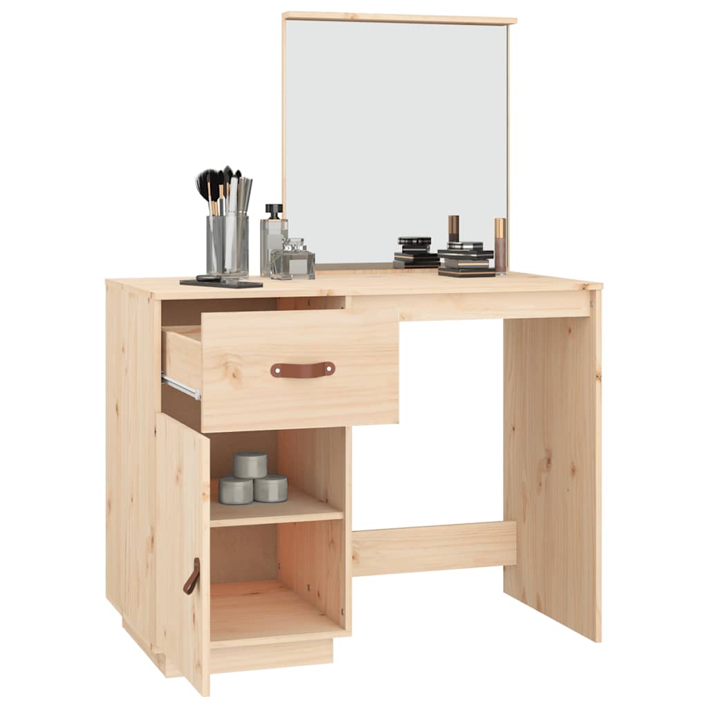 vidaXL Cosmetic Desk 95x50x134 cm Solid Wood Pine 5