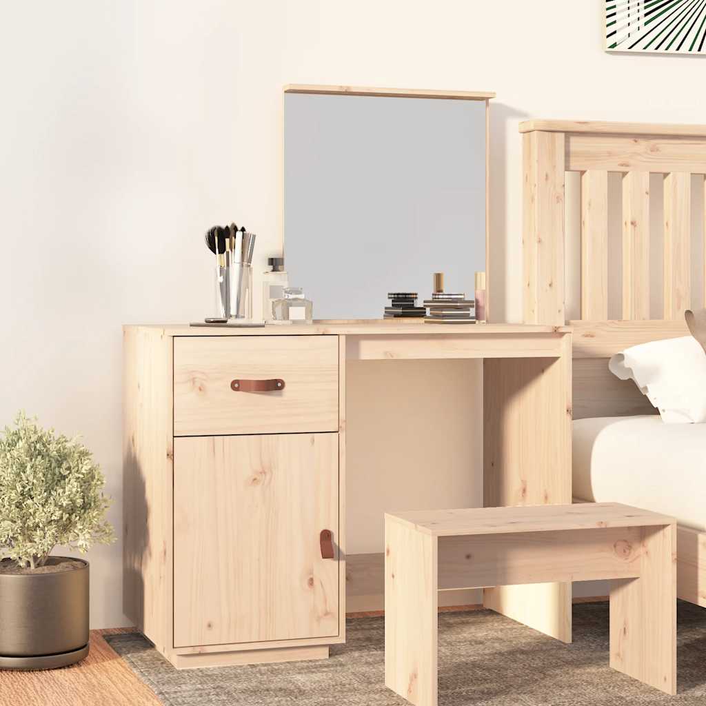 vidaXL Cosmetic Desk 95x50x134 cm Solid Wood Pine 1
