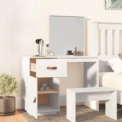 vidaXL Dressing Table White 95x50x134 cm Solid Wood Pine 3