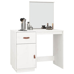 vidaXL Dressing Table White 95x50x134 cm Solid Wood Pine 4