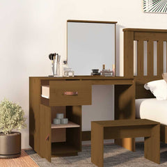 vidaXL Dressing Table Honey Brown 95x50x134 cm Solid Wood Pine 3