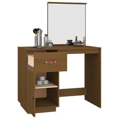 vidaXL Dressing Table Honey Brown 95x50x134 cm Solid Wood Pine 5