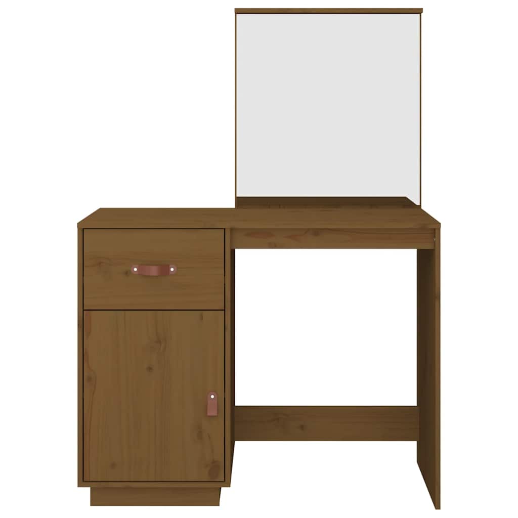 vidaXL Dressing Table Honey Brown 95x50x134 cm Solid Wood Pine 6