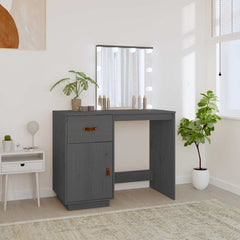 vidaXL Dressing Table with LED Grey 95x50x133.5 cm Solid Wood Pine 1