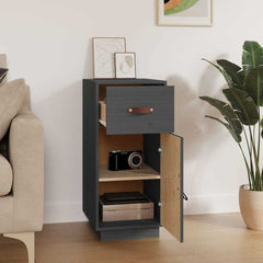 vidaXL Sideboard Grey 34x40x75 cm Solid Wood Pine 3