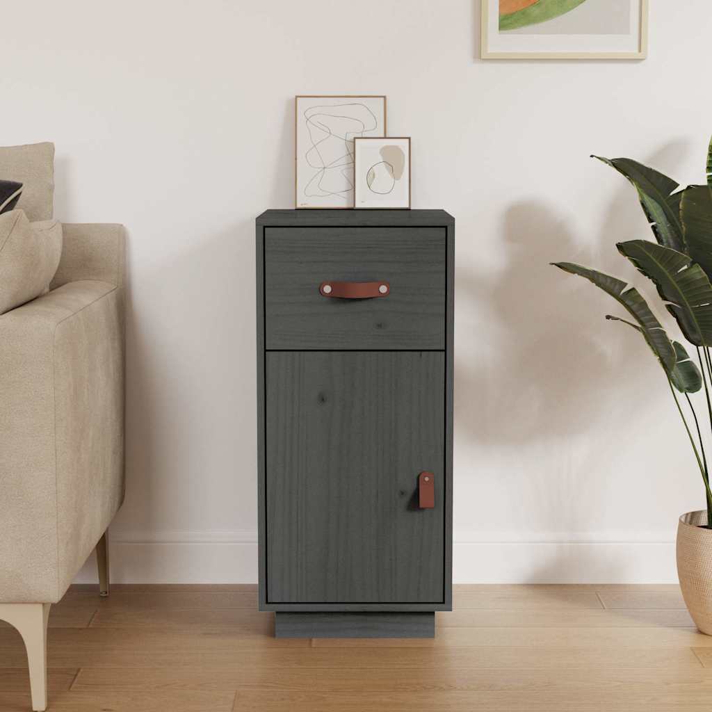 vidaXL Sideboard Grey 34x40x75 cm Solid Wood Pine 1
