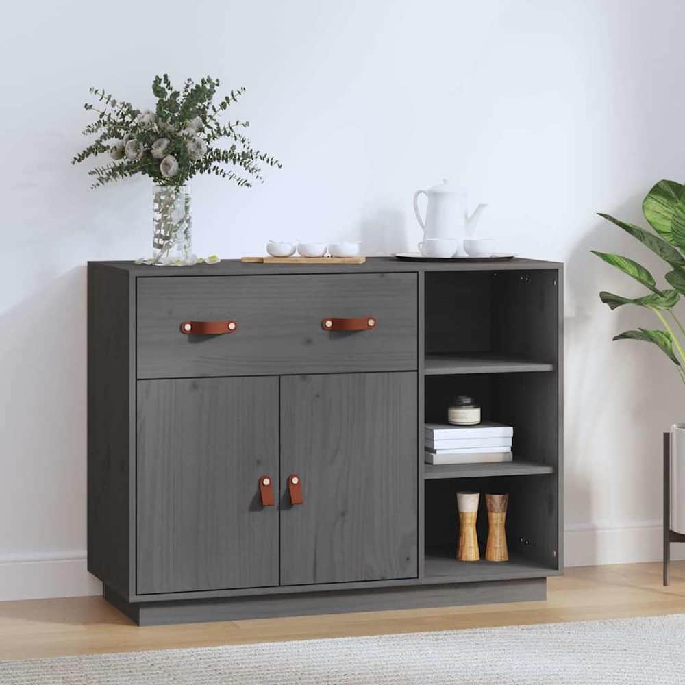 Sideboard 98,5x40x75 cm Solid Wood Pine Grey