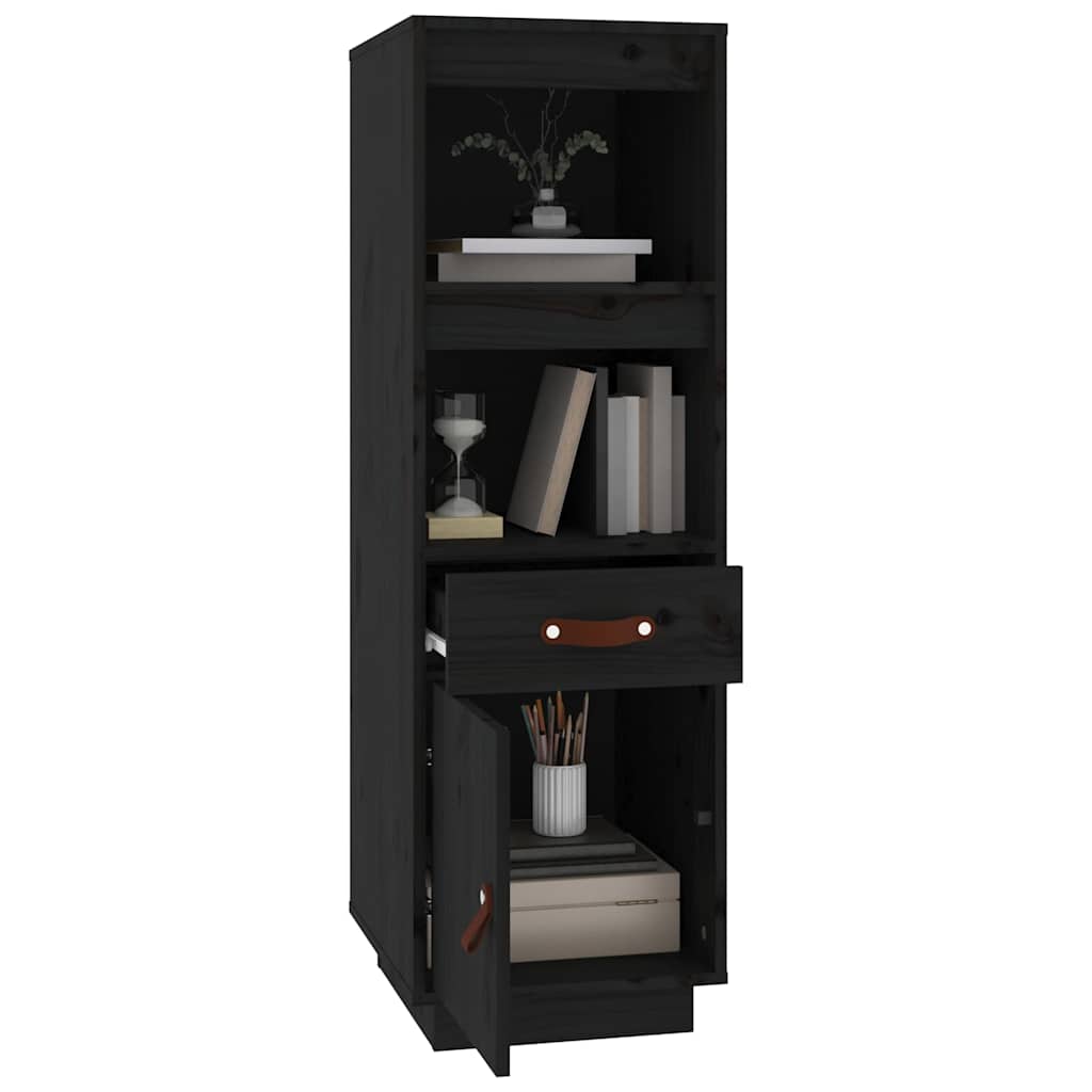vidaXL Highboard Black 34x40x108,5 cm Solid Wood Pine 4