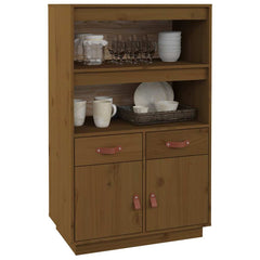 vidaXL Highboard Honey Brown 67x40x108.5 cm Solid Wood Pine 4
