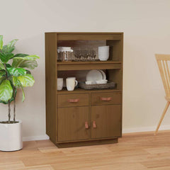 vidaXL Highboard Honey Brown 67x40x108.5 cm Solid Wood Pine 1