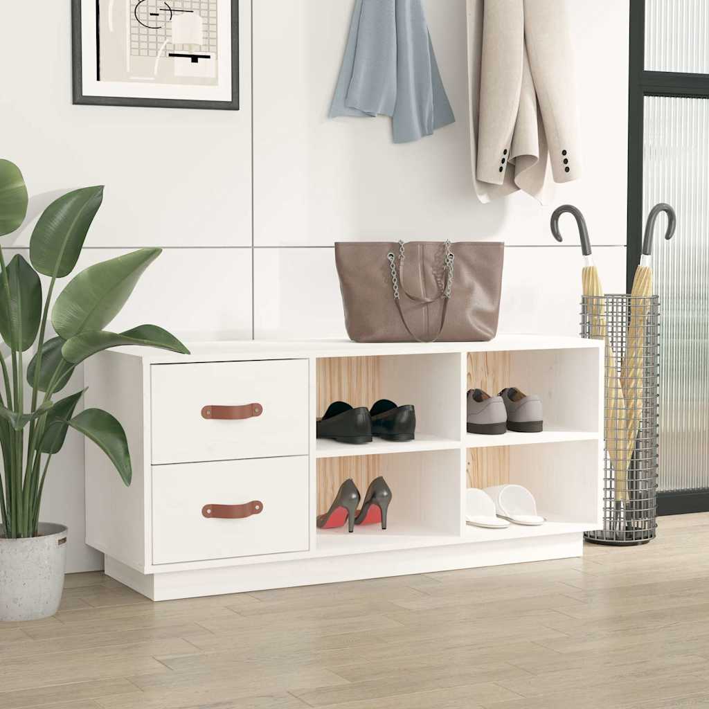 Shoe Bench Solid Wood Pine