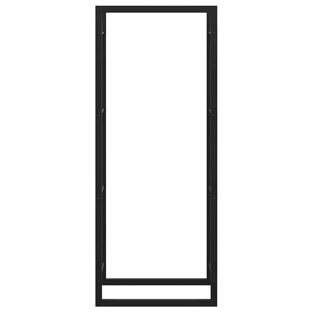 vidaXL Firewood Rack Matt Black 50x28x132 cm Steel 5