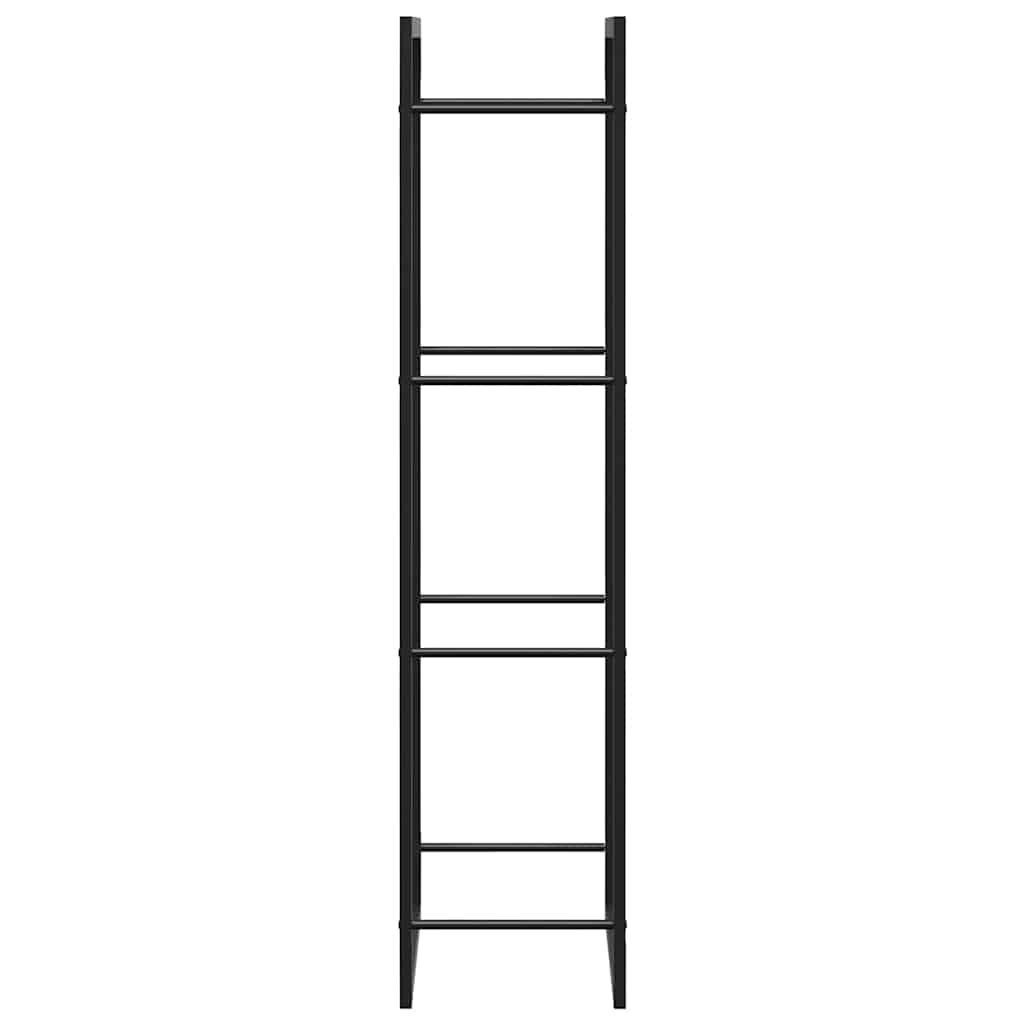 vidaXL Firewood Rack Matt Black 50x28x132 cm Steel 6