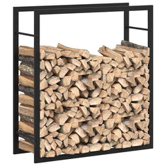 vidaXL Firewood Rack Matt Black 80x28x86 cm Steel 4