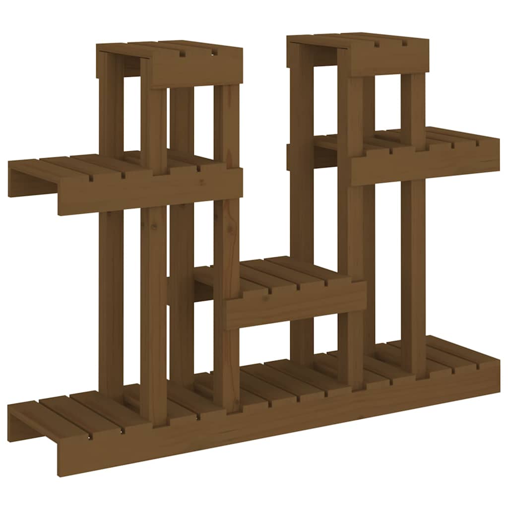 vidaXL Plant Stand Honey Brown 104.5x25x77.5 cm Solid Wood Pine 2