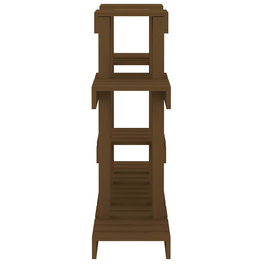 vidaXL Plant Stand Honey Brown 104.5x25x77.5 cm Solid Wood Pine 6