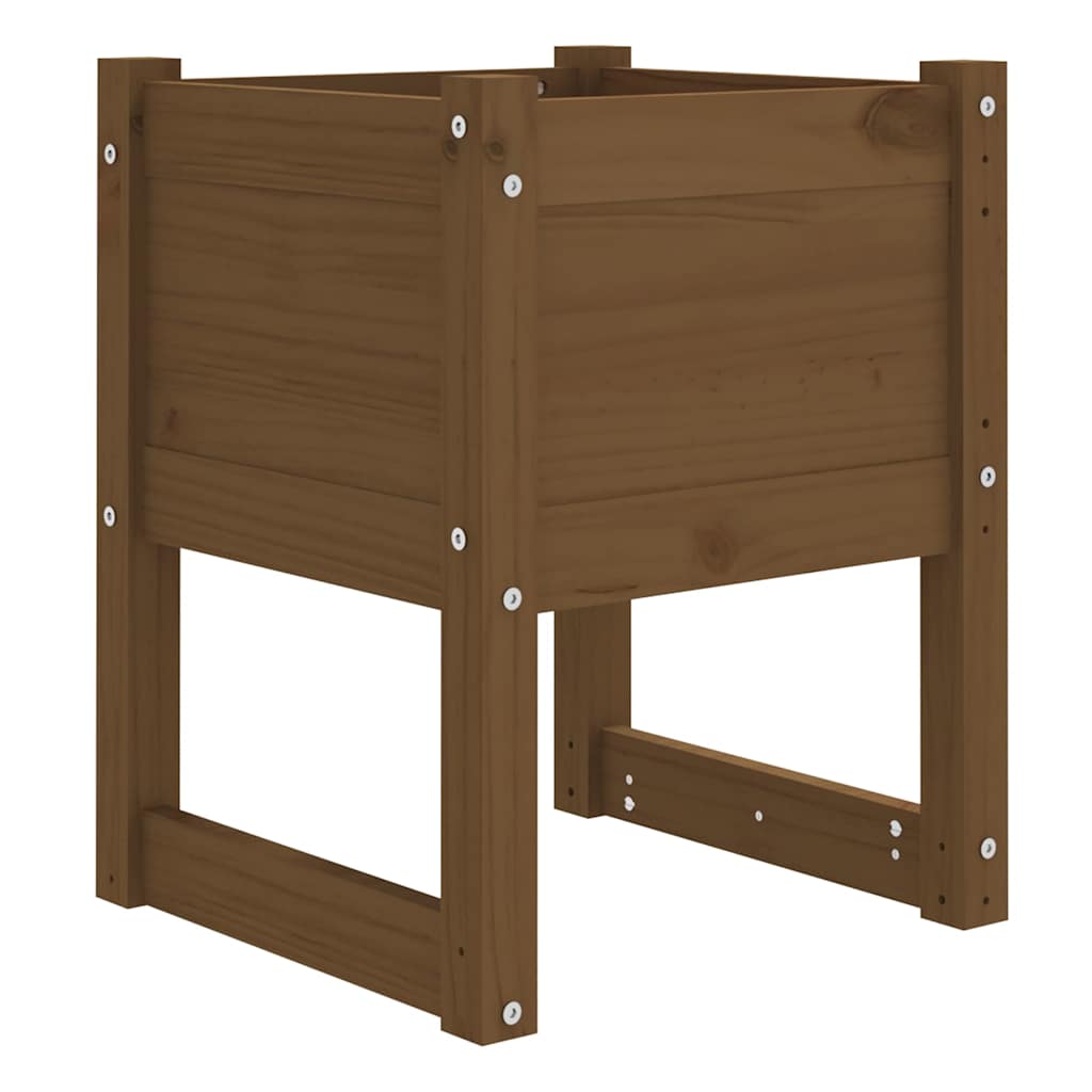 vidaXL Planters 2 pcs Honey Brown 40x40x52.5 cm Solid Wood Pine 4