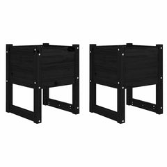 Planters Solid Wood Pine 2 Black 52.5 cm