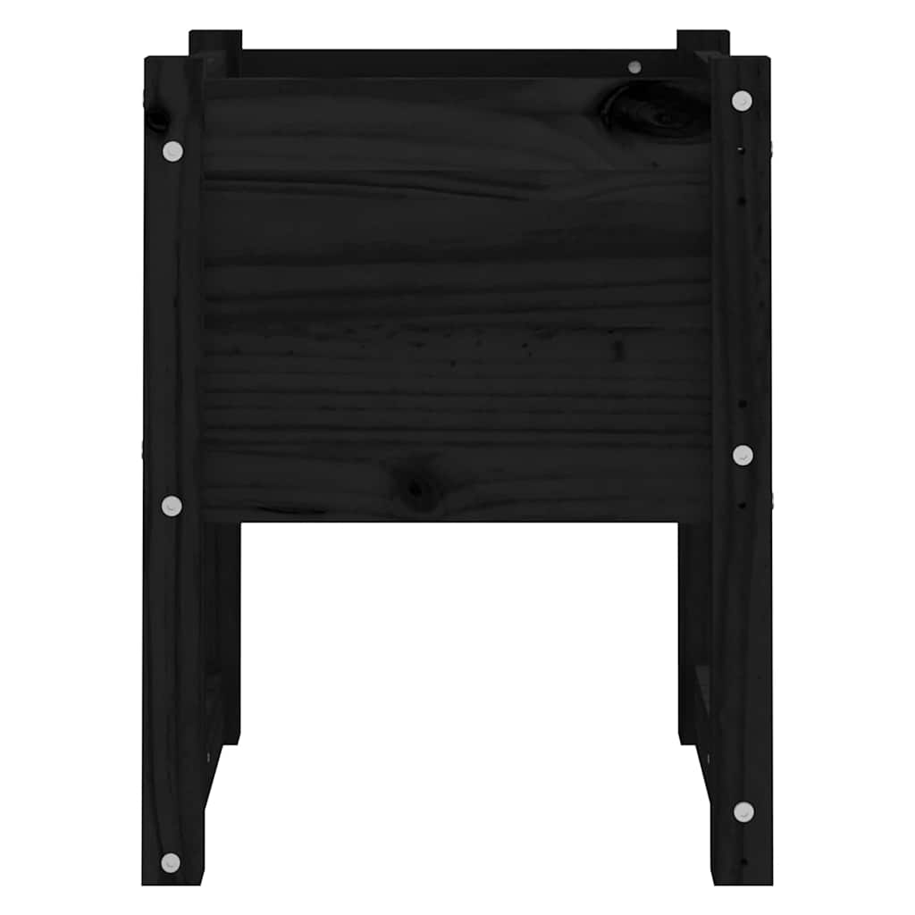 vidaXL Planters 2 pcs Black 40x40x52.5 cm Solid Wood Pine 5
