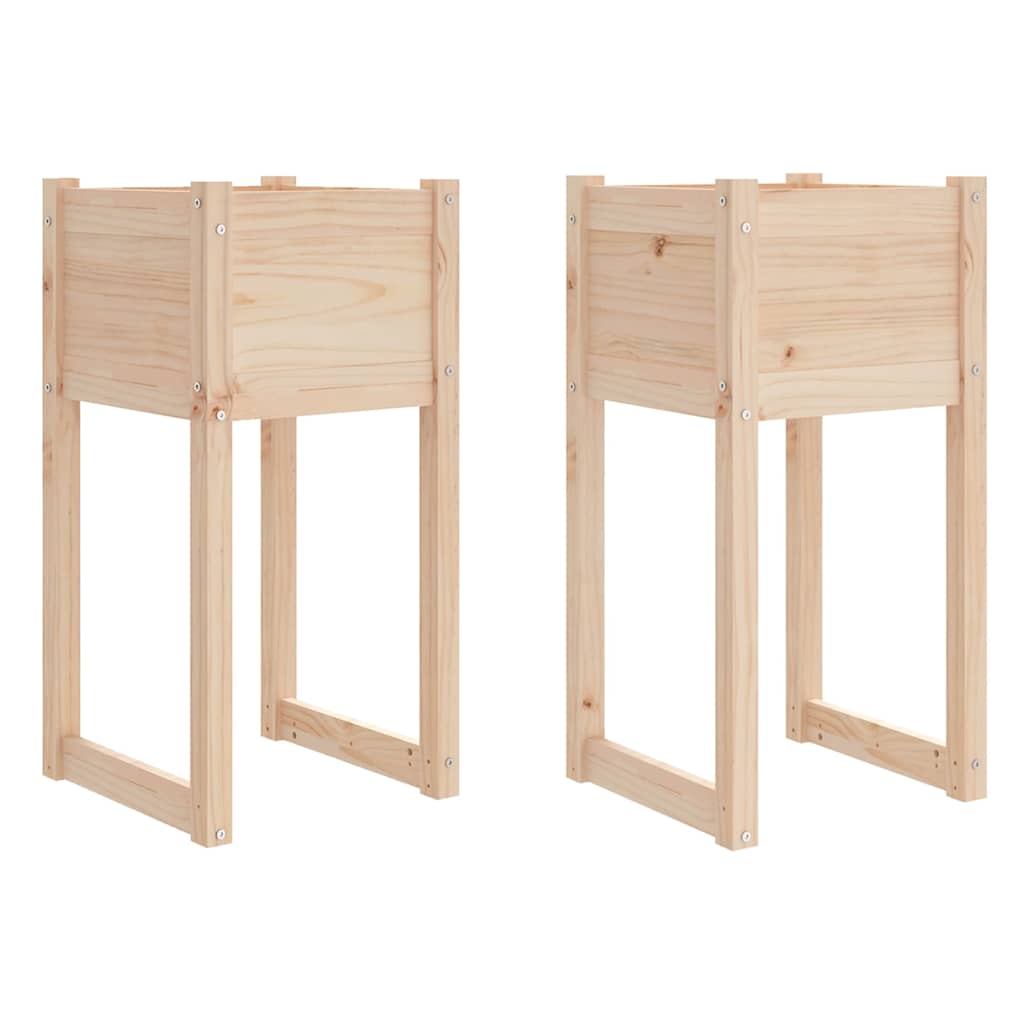 vidaXL Planters 2 pcs 40x40x81 cm Solid Wood Pine 2
