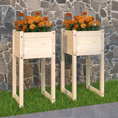 vidaXL Planters 2 pcs 40x40x81 cm Solid Wood Pine 1