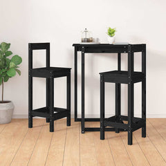 vidaXL Bar Chairs 2 pcs Black 40x41,5x112 cm Solid Wood Pine 3