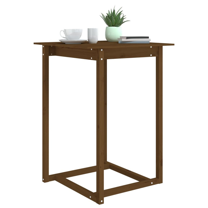 Bar Table Honey Brown 80x80x110 cm Solid Wood Pine