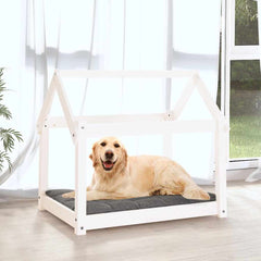 vidaXL Dog Bed White 81x60x70 cm Solid Wood Pine 3