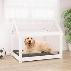 vidaXL Dog Bed White 81x60x70 cm Solid Wood Pine 1