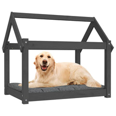 vidaXL Dog Bed Grey 81x60x70 cm Solid Wood Pine 4