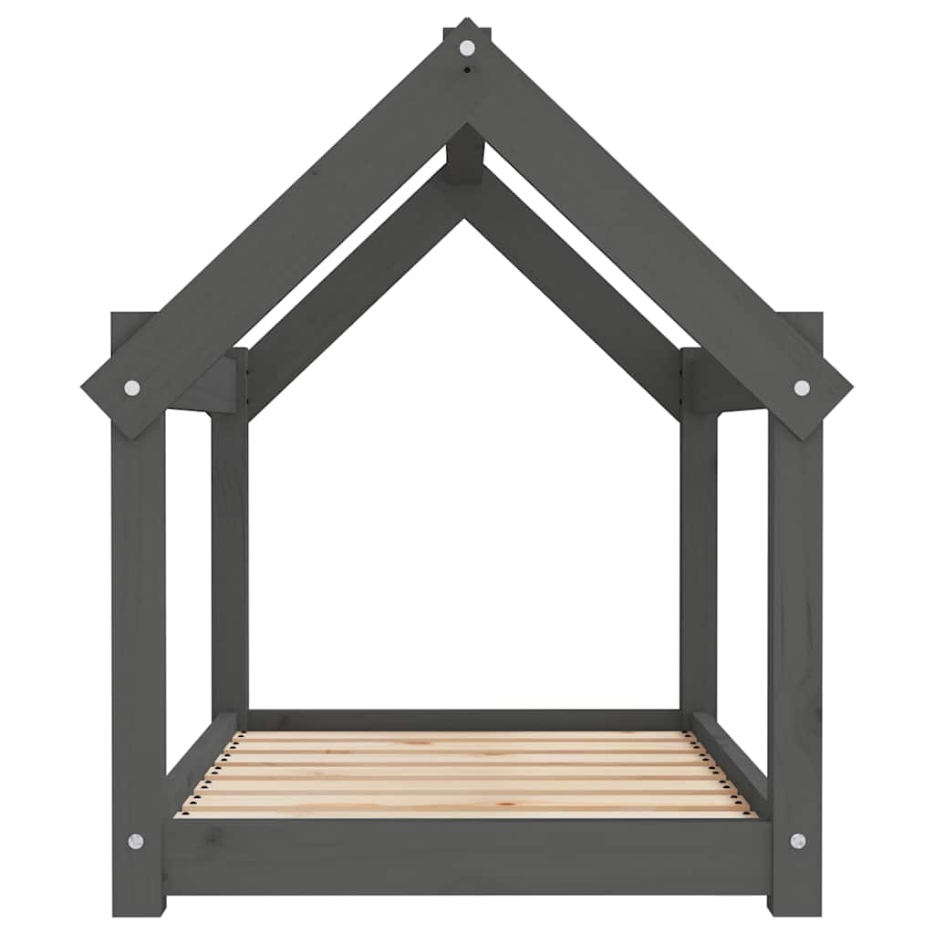 vidaXL Dog Bed Grey 81x60x70 cm Solid Wood Pine 6