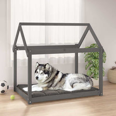vidaXL Dog Bed Grey 111x80x100 cm Solid Wood Pine 1