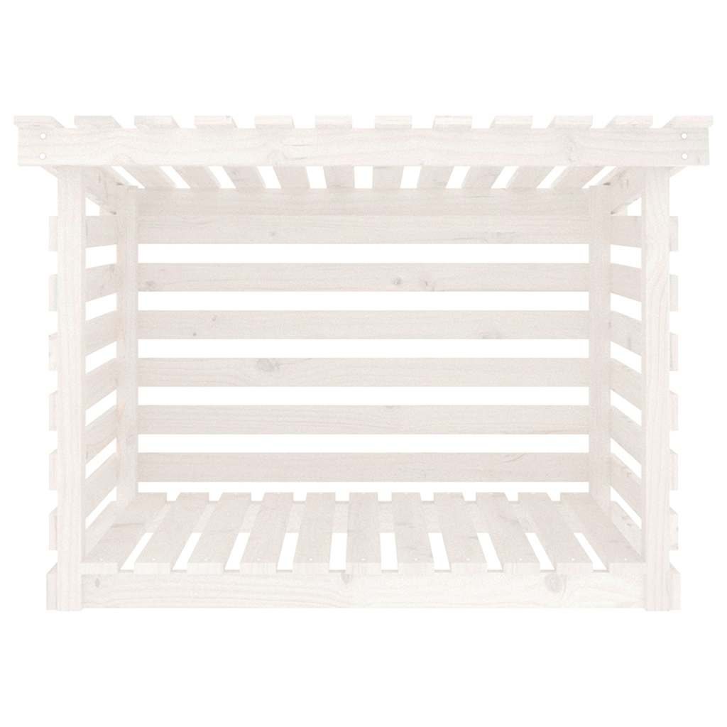 vidaXL Firewood Rack White 108x73x79 cm Solid Wood Pine 5