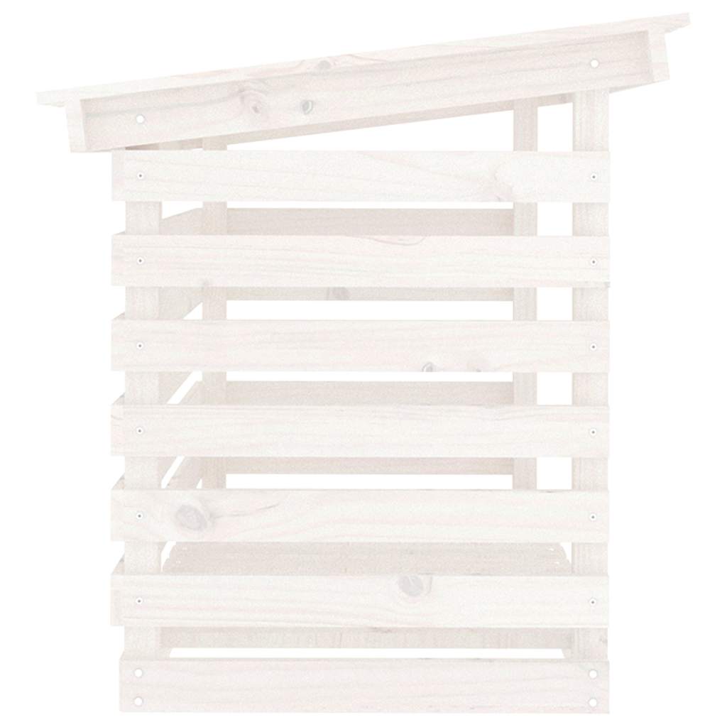 vidaXL Firewood Rack White 108x73x79 cm Solid Wood Pine 6
