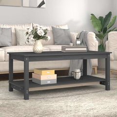 vidaXL Coffee Table Grey 110x55x45 cm Solid Wood Pine 3