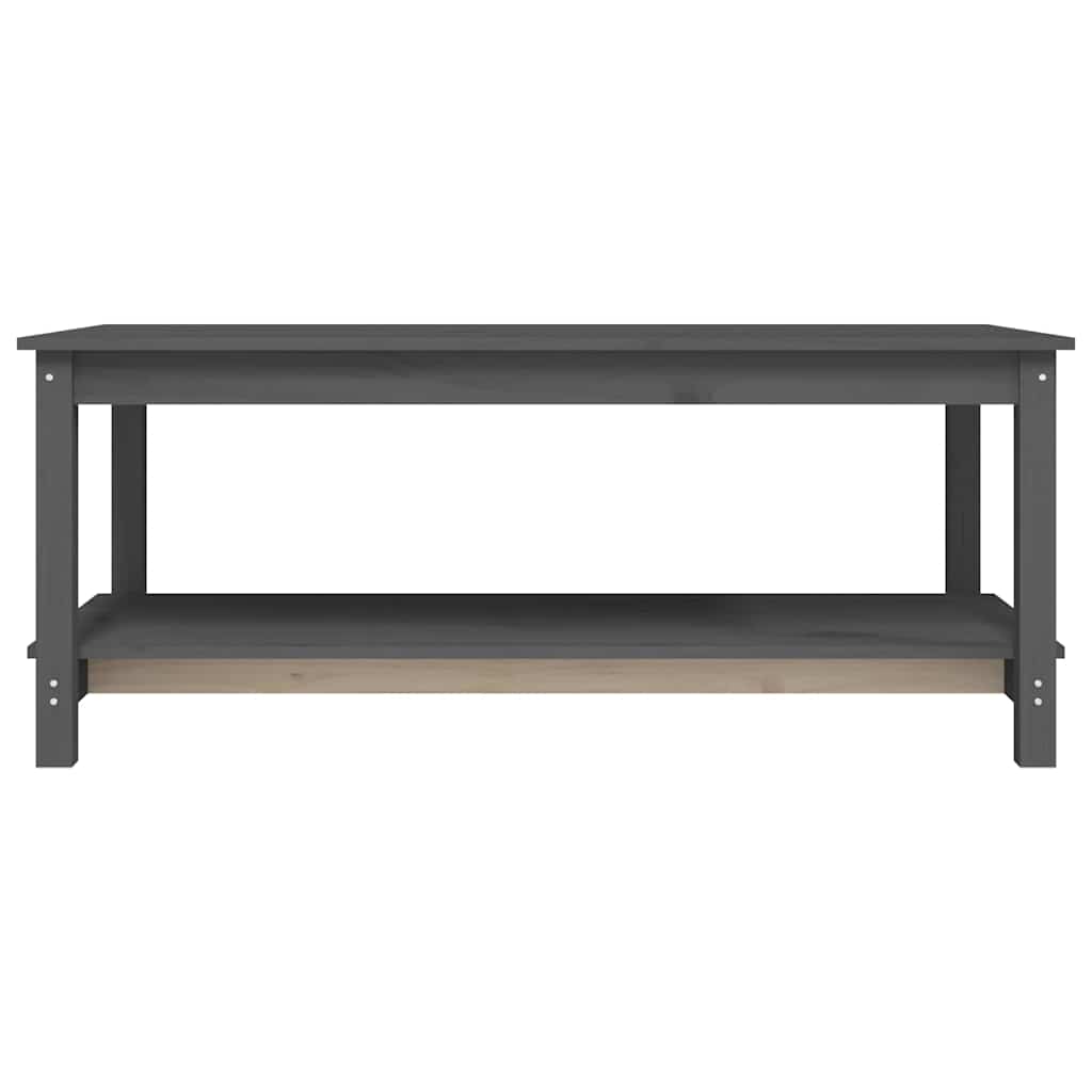 vidaXL Coffee Table Grey 110x55x45 cm Solid Wood Pine 4