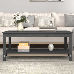 vidaXL Coffee Table Grey 110x55x45 cm Solid Wood Pine 1