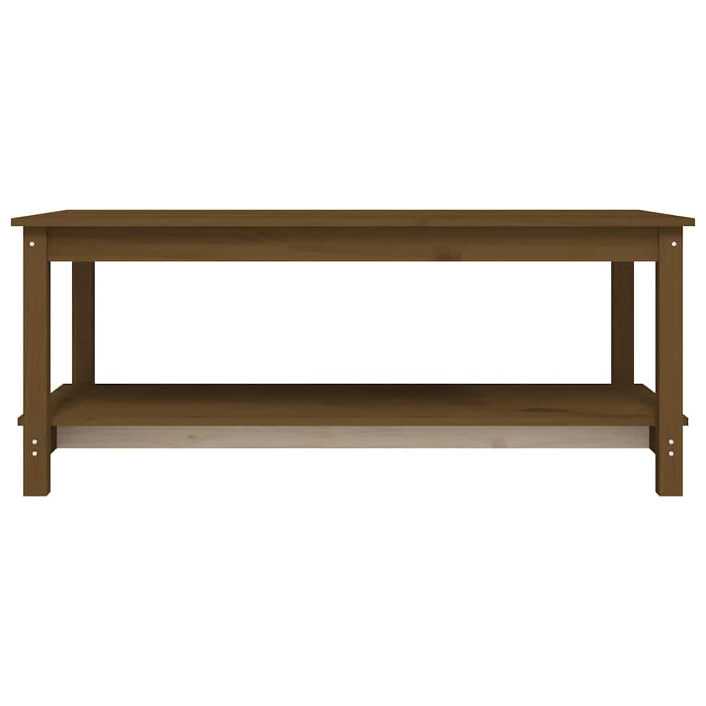vidaXL Coffee Table Honey Brown 110x55x45 cm Solid Wood Pine 4