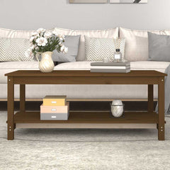 vidaXL Coffee Table Honey Brown 110x55x45 cm Solid Wood Pine 1