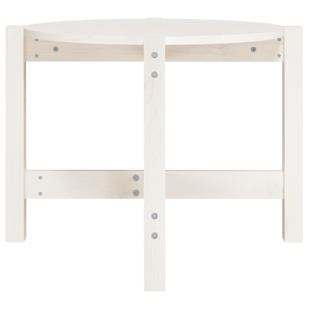 vidaXL Coffee Table White Ø 62.5x45 cm Solid Wood Pine 5