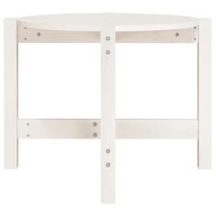 vidaXL Coffee Table White Ø 62.5x45 cm Solid Wood Pine 5