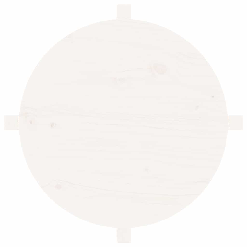 vidaXL Coffee Table White Ø 62.5x45 cm Solid Wood Pine 6