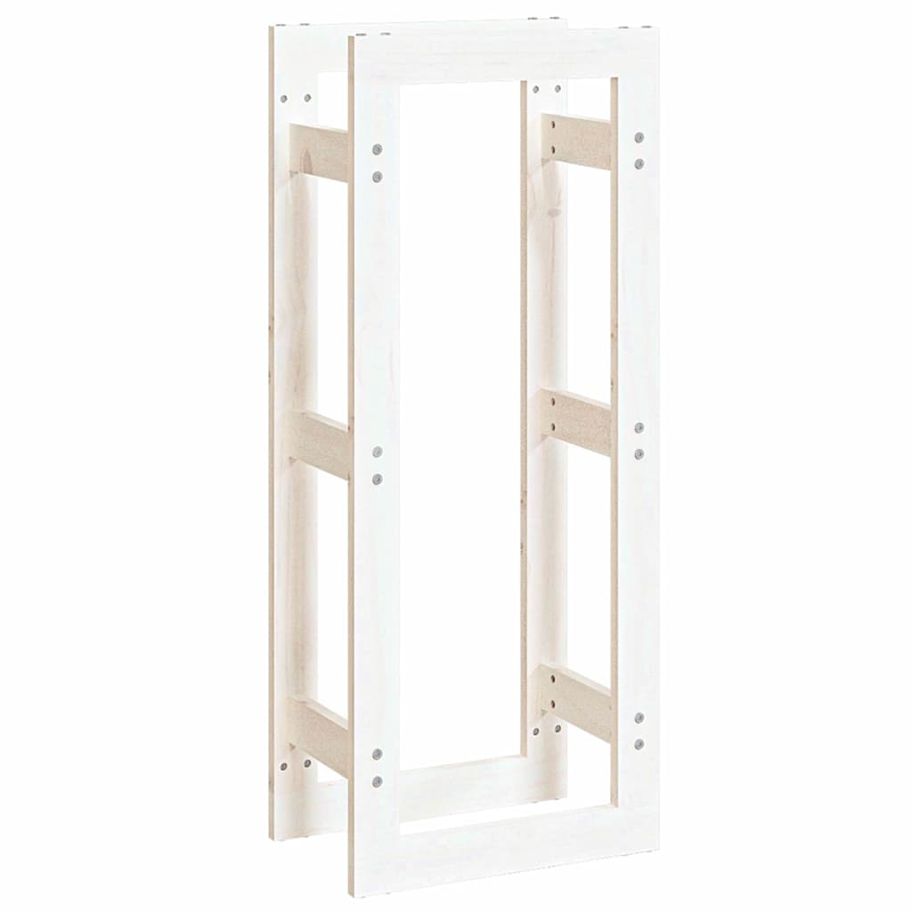 vidaXL Firewood Rack White 41x25x100 cm Solid Wood Pine 2