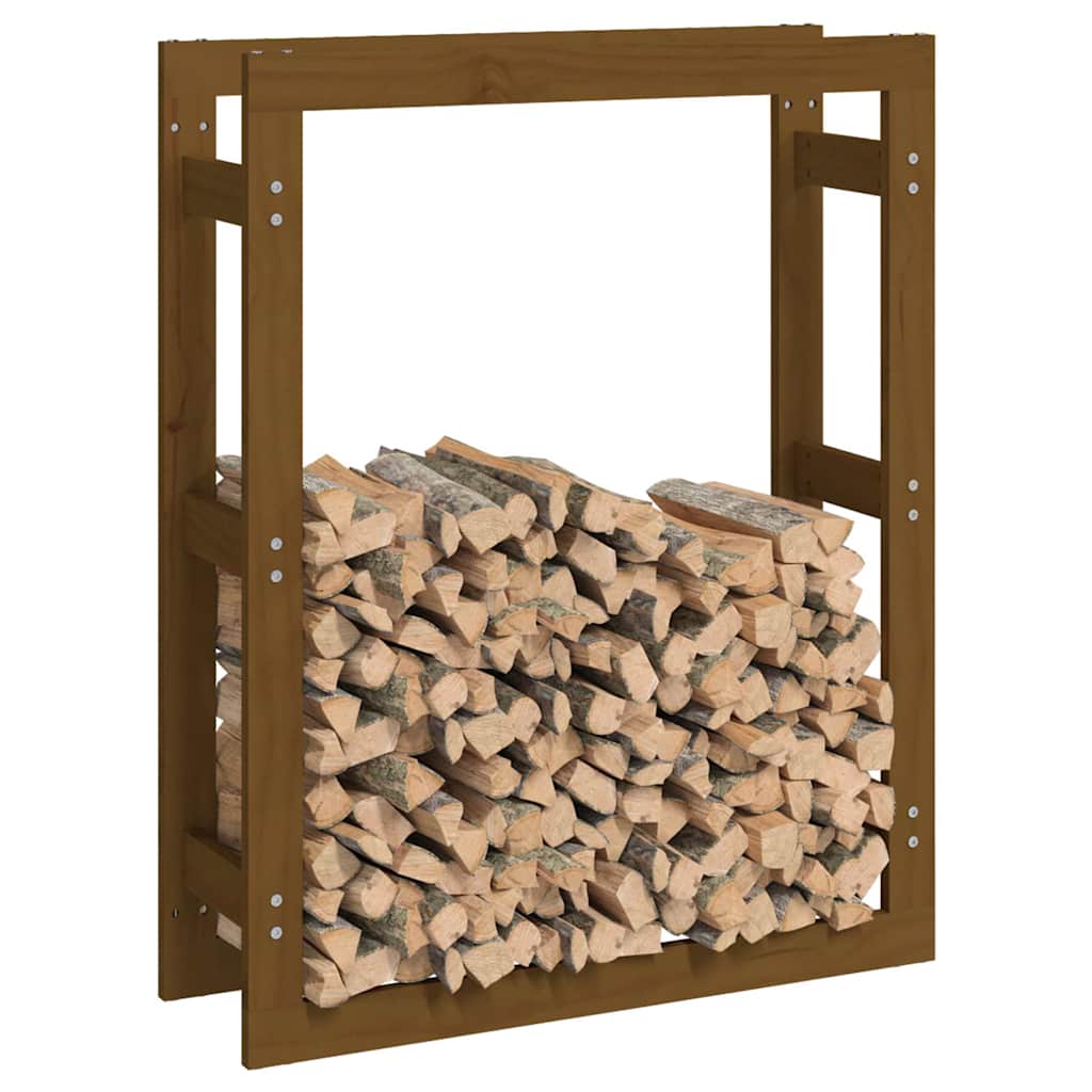 vidaXL Firewood Rack Honey Brown 80x25x100 cm Solid Wood Pine 4