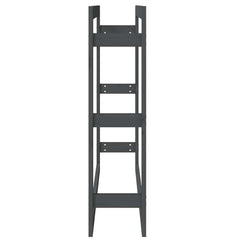 vidaXL Firewood Rack Grey 100x25x100 cm Solid Wood Pine 6