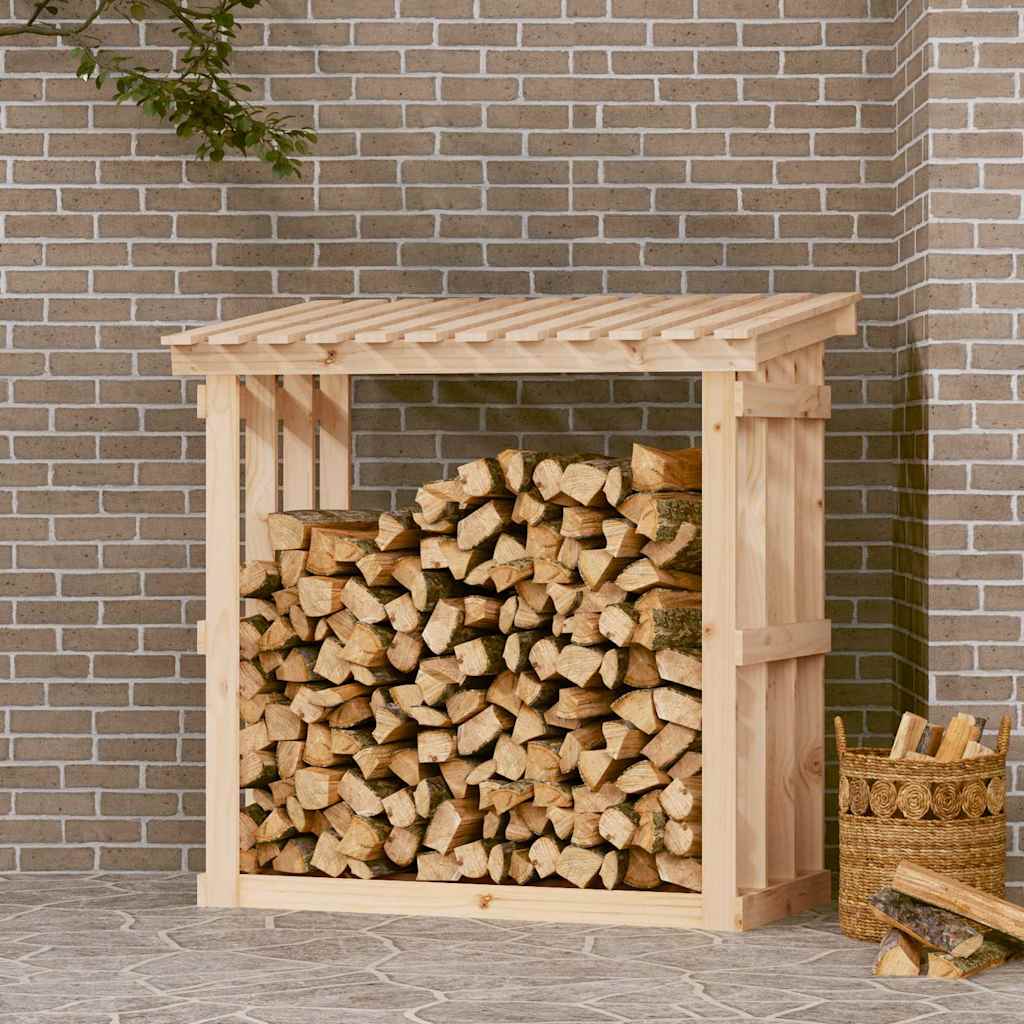 Firewood Rack 108x64,5x77 cm Solid Wood Pine Natural